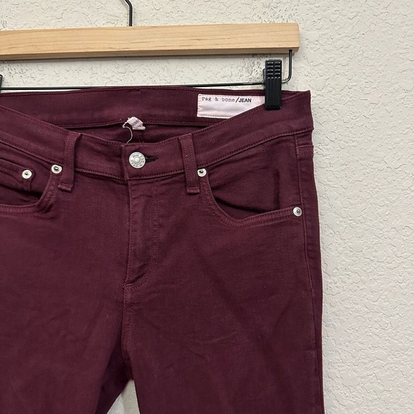 RAG & BONE Mid Rise Skinny Jeans in Port Red - Picture 3 of 12
